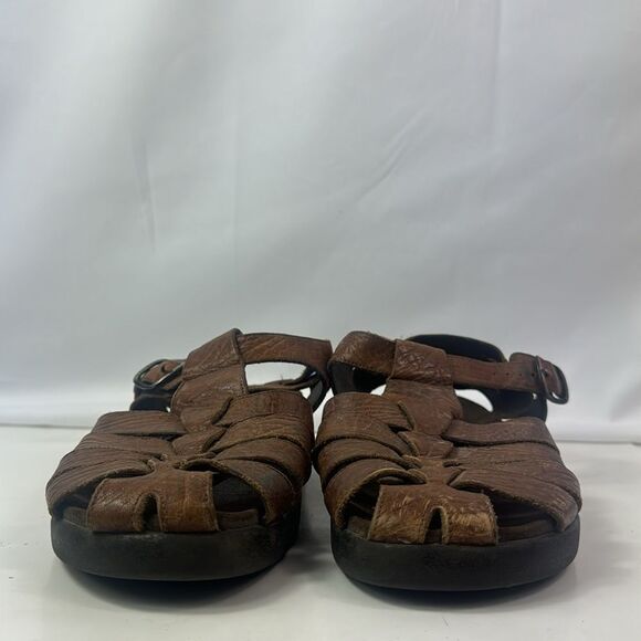 Mephisto Sam Brown Leather Men's Sandals - Picture 9 of 15